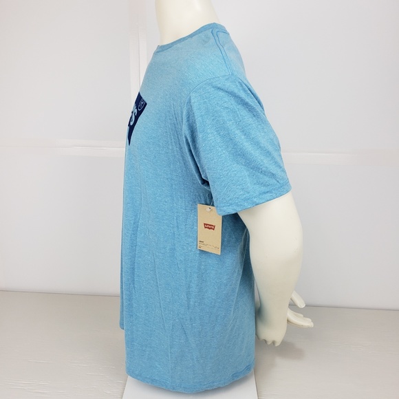 Levis Men's Short Sleeve Graphic Tee Blue w/ Logo - Picture 3 of 6